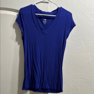 Mossimo Supply Co Blue Fitted Cap Sleeve Ribbed Tee